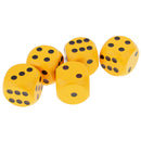 5x Table Game Dice D6 Wooden Die for Drinking Game D&D Game Toys Gift Yellow