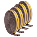 4pcs 20m Self Adhesive Rubber Seal Strip Soundproof for Door (Brown D-Typ)