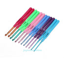 12pcs Multi Colour Aluminum Crochet Hooks Yarn Knitting Needles Set Kit Craft