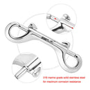 Rustproof Dual Dual Ended Bolt Snap Hook Diving Buckle Accs 3.54inch Durable