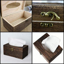 1PC Useful Wooden Retro Tissue Box Cover Paper Napkin Holder Case Home Car De X5