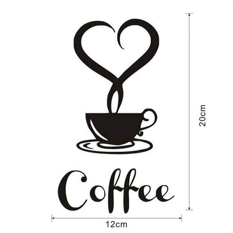 1 x Cafe Cup Stickers / Coffee cup Kitchen Art Wall Stickers for Home Decor L4S3