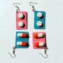 Fashion Cute Wooden Capsule Drop Earrings Funny Lovely Pills Medicine Dangl V7O3