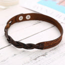 Leopard Long Artificial Leather Bracelet Hot Drilling Multi-Layer Winding F D4O5