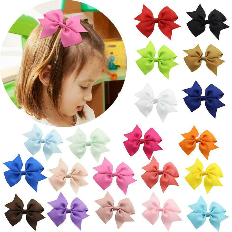 20pcs Girls Lovely Bowknot Hairclip Performance Headwear for Birthday Gift