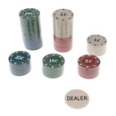 100pcs Poker Chips 4 Colors Set in Iron Case for Poker Card Game Roulette