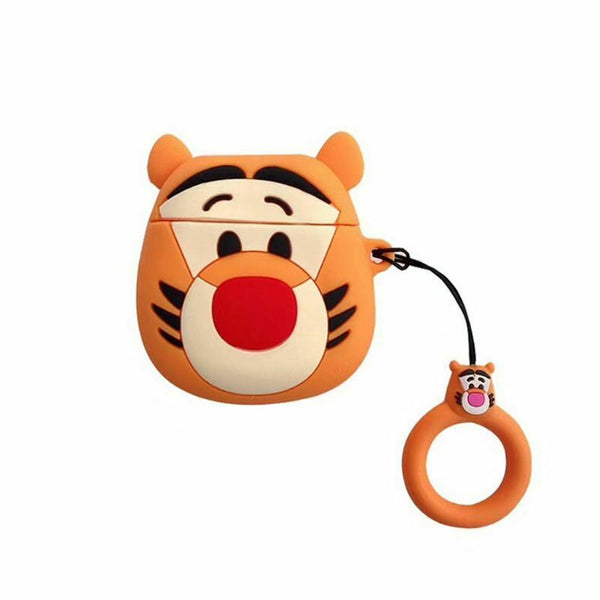 Cute Tiger Protective Cover Shockproof with Lanyard for Airpods 1/2 Charging Box
