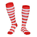 Halloween Striped Contrast Color Women Cotton Thigh Knee-High Stockings