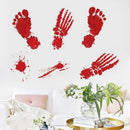 Halloween Horror Blood Hands Blood Feet Living Rooms Walls Red Pvc Stickers