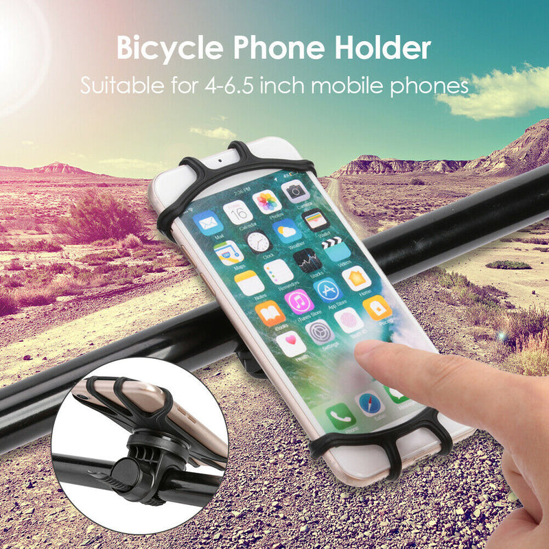 Silicone Bike Phone Holder 360 Rotation Bicycle Handlebar Mobile Support