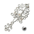 Body Piercing Jewelry Belly Dance Rhinestone Crystal Dangle Navel Barbell RiN8I1