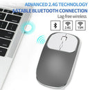 Metal Bluetooth and 2.4G Wireless Mouse Alloy Ultra-Thin Recharge Portable  F3E4