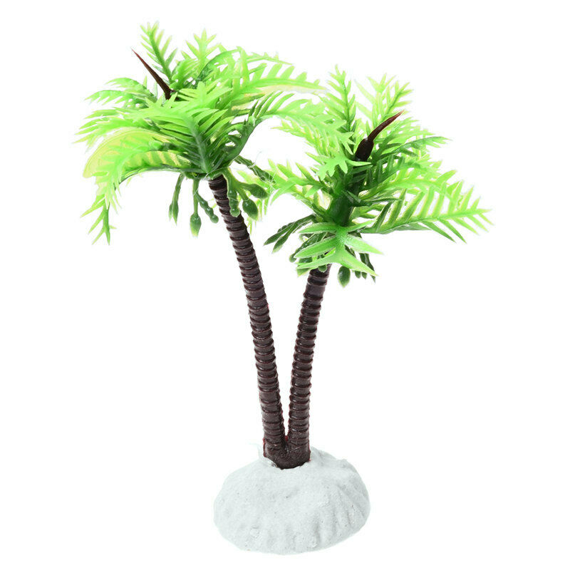 10cm Plastic Coconut Plant Ornament for Aquarium Fish Tank