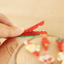 6pcs Christmas Wooden Clip DIY Postcard Clamp Photo Peg Kit Home Decoration A