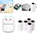 200DPI Pocket Thermal Printer 57mm Wireless BT Printer 6 Roll Thermal Paper