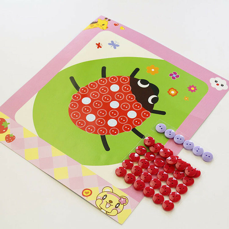 Button Puzzle Stickers Handmade Kids DIY Toys For Children Montessori lj