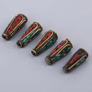 5x Copper Nepal Handmade Buddha Beads for DIY Jewelry Making Craft 1.7x0.6cm