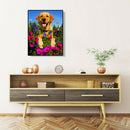 Dog Flower Diamond Painting 5D DIY Full Drill Embroidery Art Cross Stitch