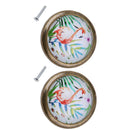 2 x Retro Kitchen Cabinet Knob Furniture Handle Drawer Dresser Pull Flamingo