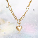 Metal Love Heart Pendant Necklace Women Simple Chain Neck Choker Jewelry