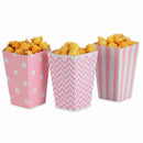 Popcorn Boxes Pink Trio (36 Pack) Polka Dot Chevron Stripe Treat Boxes - Sm