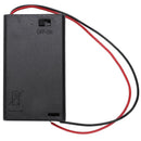 Two Wire Leads ON/OFF Switch Black 3 x 1.5V AAA Battery Holder Case w Cover H2P8
