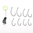 200pcs Steel Barbless Barbed Fishing Hooks Set w/ Float Stoppers Rig Beads