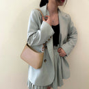 Women Solid Evening Clutch Shoulder Handbags PU Leather Totes Bags (Khaki)