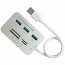 Aluminum 3-port USB 3.0 Hub MS SD M2 TF Multi-In-1 Memory Card Reader Adapter