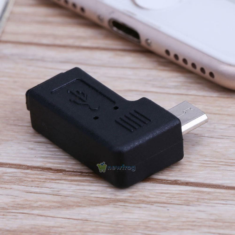 Mini 90 Degree Elbow Micro USB Port to Micro USB Port Adapter Cable Connector