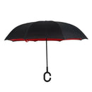 Red Folding Reverse Umbrella Double Layer Inverted Windproof Rain Car Umbre