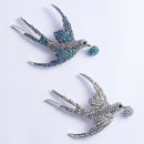 Colorful Rhinestone Swallow Brooch Female Beautiful Vivid Bird Animal Brooc Y7W2