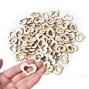 100PCS Natural Wooden Hollow Flower Star Heart Handmade Wooden Crafts Home  NT3C