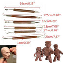 6in1 Wooden Polymer Clay Pottery Ball Stylus Sculpting Carving Modeling Tools PT