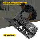 45+90 Degree Metric Measuring Angle Ruler Protractor Gauge for Woodworking