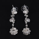 Fashion Women Rhinestone Crystal Earrings Necklace Bracelet Wedding Jewelry Set