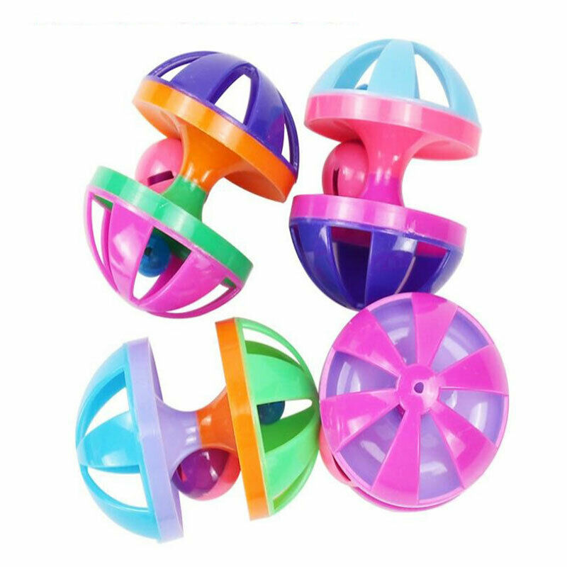 1Pcs Plastic Rolling Cat Interactive Bell Ball Teaser Squeaky Pet Chew ToyB Ew