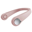 Pink Bladeless Hanging Neck Fan USB Wearable Headphone Design for Outdoor