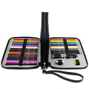 120 Slots Pencil Case PU Leather Handy Multi-layer Large Zipper Pen Bag wit
