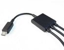 Chic 3in1 Micro USB HUB Male to Female and Double USB 2.0 Host OTG Adapter Cable