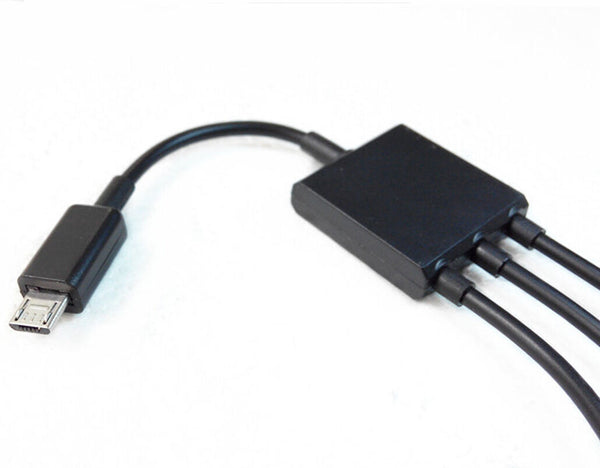 Chic 3in1 Micro USB HUB Male to Female and Double USB 2.0 Host OTG Adapter Cable