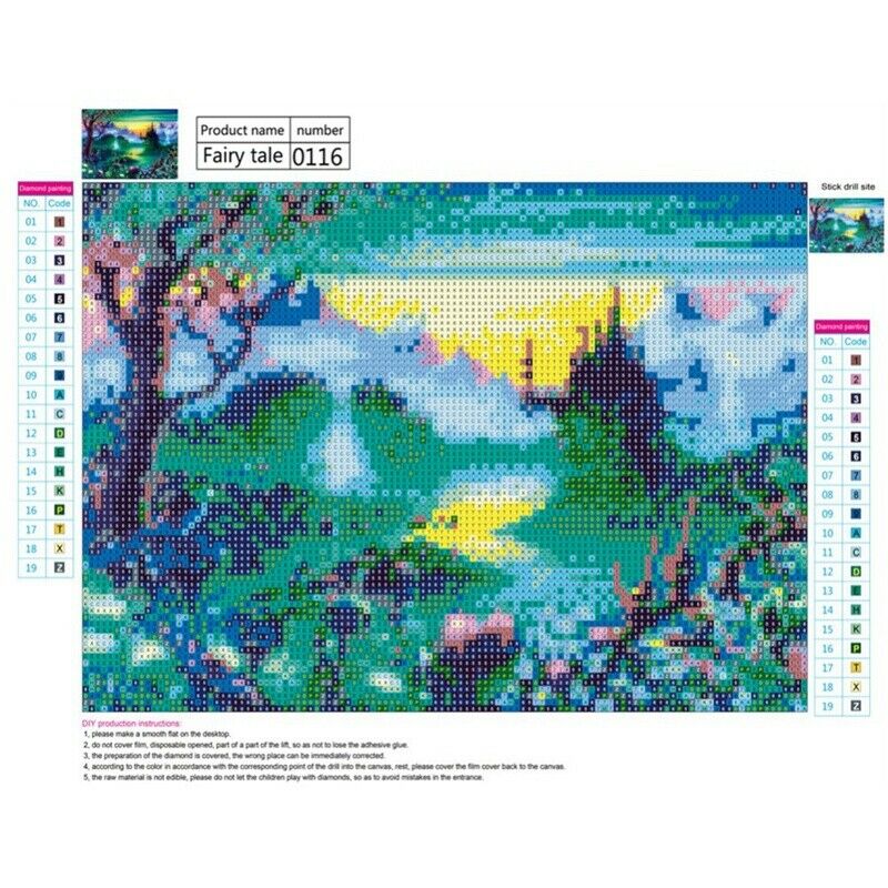 5D Diamond Painting Kits For Adults Fairy Tale Forest Tree Full Drill,Diy C X5I6