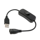 USB Cable With ON/OFF Switch Toggle Power Control Extension Cord for LED