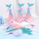 10pcs Mermaid Candy Boxes Colorful Mermaid Tail Bow Knot Box Wedding Gift 3C
