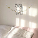 Christmas Party Decor Golden Shiny Garland 9pcs Wall Hanging Ornaments