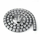 10mm Hose Spiral Computer Cable Cover Grey 9.8 ft with Clip W4D3