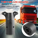 7 Way RV Blade to 6 Way Round Trailer Wiring Plug Adapter Light Connector