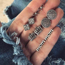 5 Pairs/Set Mom Crown Bowknot Stud Earrings For Women Bohemian Earring Jewe