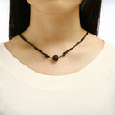 Black Lava Stone Rock Beads Pendant Essential Oil Necklace Choker Adjustable New