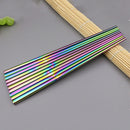 1 Pairs Stainless Steel Chopsticks Set Authentic Chinese Metal Tableware Gift